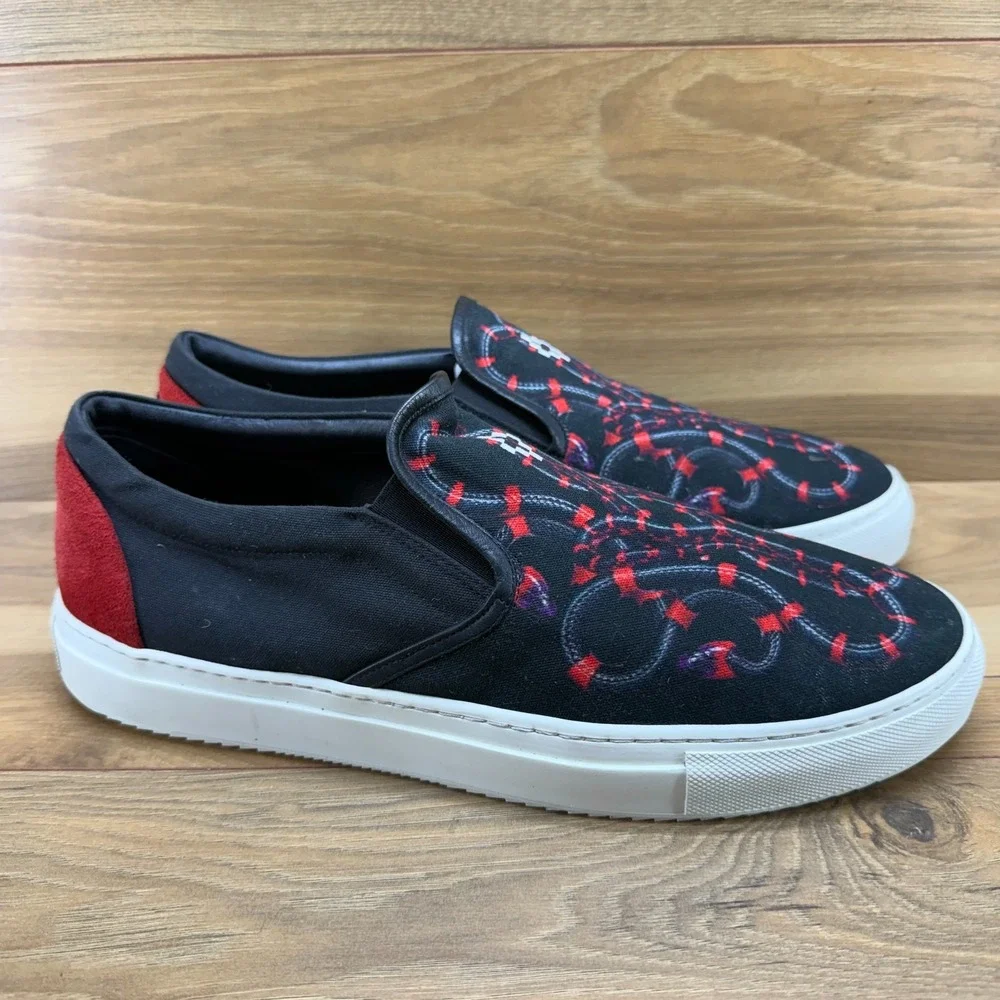 Marcelo‎ Burlon Snake Mens 13 EU 46 Slip On Sneakers Italy Black Red